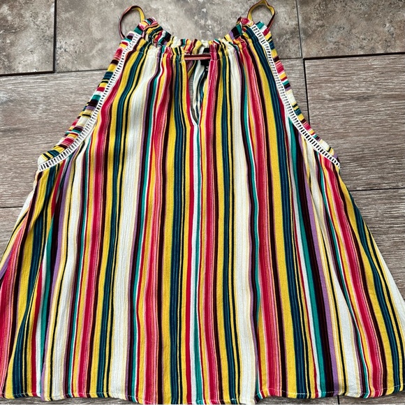 Jessica Simpson Sleeveless Halter top, White Smoke with Torrid Stripe, Size S - Picture 6 of 12